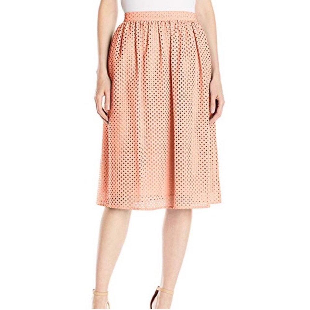 Lark & Ro eyelet midi fully lined skirt small